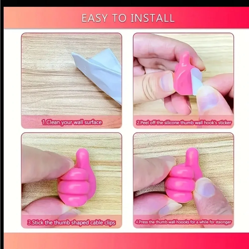 10pcs Multifuncional Thumb Wall Hooks